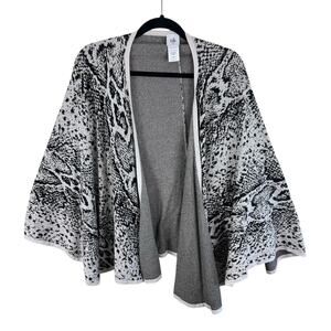 CAbi 100% Cotton Serpent Wrap Snakeskin Print Black White One Size